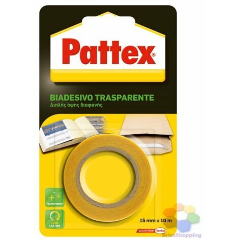 Biadesivo Trasparente 15mm X 10ml Adesivo Doppia Faccia Pattex Henkel