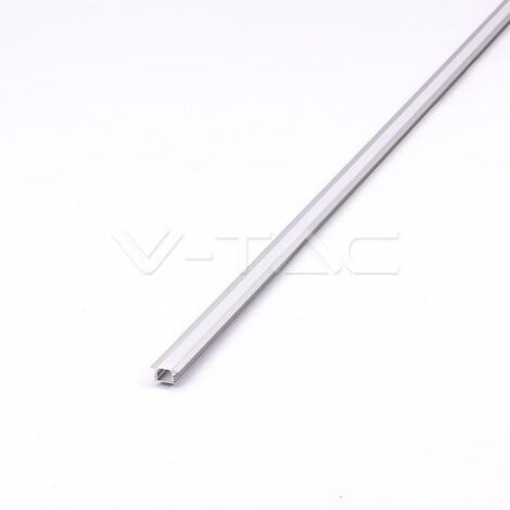 V-TAC Profilo in Alluminio Colore Silver per Strip LED a Incasso (Max l: 12,5mm) Copertura Satinata 2000 x 24,5 x 12,2mm