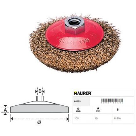 SPAZZOLA CONICA PER SMERIGLIATRICE FLEX D 100 MAURER (22594) (1/2)