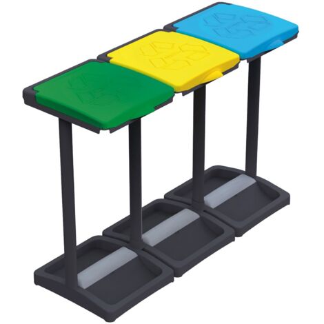 PATTUMIERA PORTASACCHI da 80-110LT A TRE COPERCHI PER RACCOLTA DIFFERENZIATA (1/2)