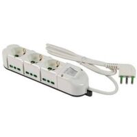 MULTIPRESA BIPASSO + SCHUKO + INT.LUM RETAIL FME • BIANCO POSTI 9 2P+T 16A N°XMMQ 3X1,5 MT 1,5