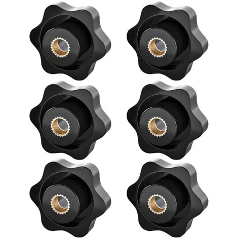 Bouton de Serrage M8, Ecrou Étoile, Bouton de Serrage à Filetage Moleté, Écrou De Serrage M8, Étoile Tête Écrous De Serrage Bouton,pour les Mécaniques, Mobilier, Équipements Électroniques, 6 Pack