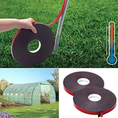 2 pièces de ruban en mousse résistant à la chaleur et conducteur de chaleur pour cerceaux de serre de jardin 20mm  20m