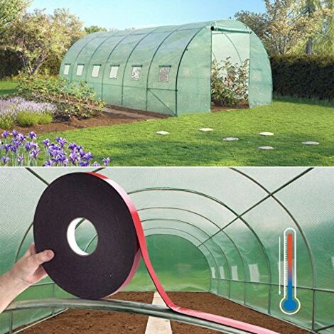 2 pièces de ruban en mousse résistant à la chaleur et conducteur de chaleur pour cerceaux de serre de jardin 20mm  20m