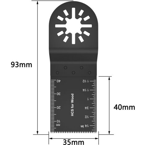 20pcs 34mm lames de scie multifonction ensemble oscillant, lame machine multifonction, lame de scie oscillante bois lames de scie en bois de bois en acier au carbone avec marquage de profondeur