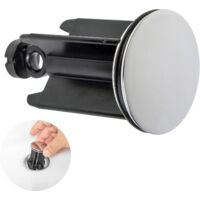 Memkey – Bouchon de lavabo universel Ø 40 mm – Laiton chromé et ABS – Hauteur réglable 6,7 à 8,3 cm – Antirouille et facile à nettoyer
