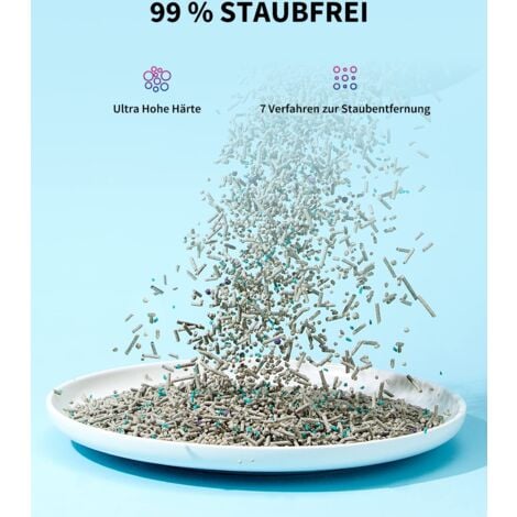 PETKIT 5 in 1 Gemischtes Katzenstreu, Spülbar, Geruchsfrei, Aktivkohle, Extrem Saugfähig und Schnell Trocknend Tofu-Katzenstreu(Vier Taschen)