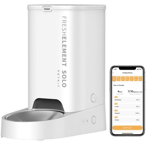 PETKIT Futterautomat Katze, 3L ,Automatischer Futterspender für Katze und Hund, 1-10 Mahlzeiten/Tag, 1-15 Tag,304 Edelstahlschüssel,Fresh Lock-Technologie