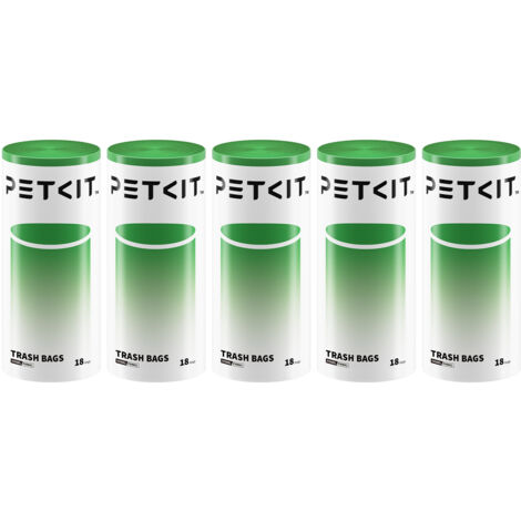 PETKIT Katzentoilettenbeutel mit Zugbändern, Beutel für Katzentoilette für Pura MAX 2 und PUROBOT Max Pro,Kratzfest für Haustier Katze Hunde Hundekot Katzenstreu 5 Rollen18 (90 Stück)