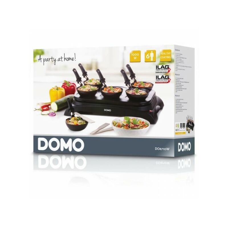 Crepiere Electrique Set gourmet DOMO - 6 personnes - 1000W - DO8710W