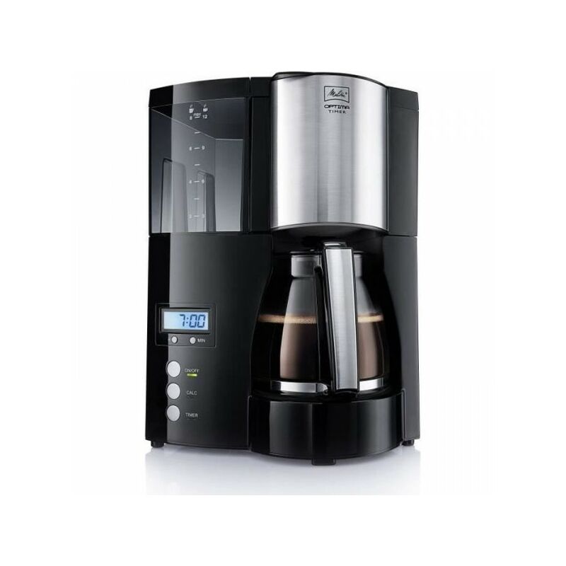 Melitta Cafetière Programmable + Broyeur à Café AromaFresh Noir