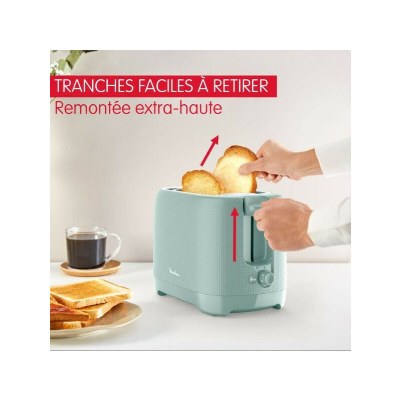 Grille-pain Toaster électrique 2 fentes 800W Noir - MOULINEX