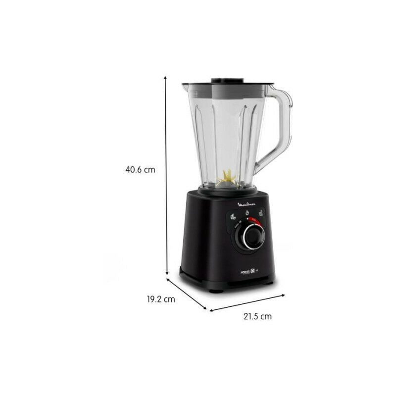 Moulinex Blender électrique, 1200 W, Bol verre capacité utile 1,5 L, Mixeur  Smoothie, Technologie de lames Powelix, Haute qualité, Nettoyage facile