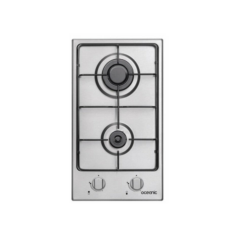 Plaque de cuisson gaz, Gaz de cuisine FOCUS,DOMINO, 2 FEUX GAZ 30CM, FONTE, VITRO NOIR,SOFT.32
