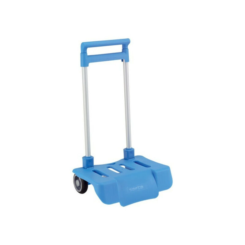 Safta Chariot Pliable Pour Sac à Dos École – Bleu Clair, Léger & Résistant – Poignée Télescopique & Roues