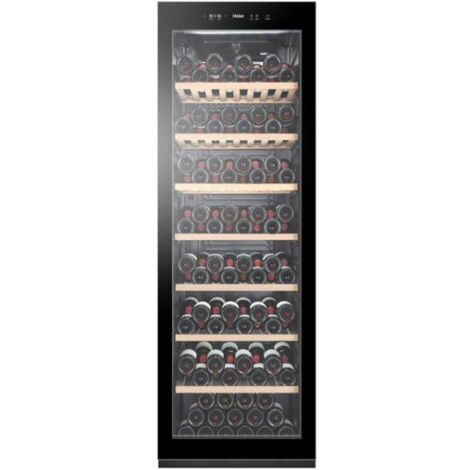 Haier – Cave à vin de vieillissement 188 bouteilles – Mono zone – H185 x L59,5 cm – Classe énergétique G – Design noir élégant - HWS188GAE