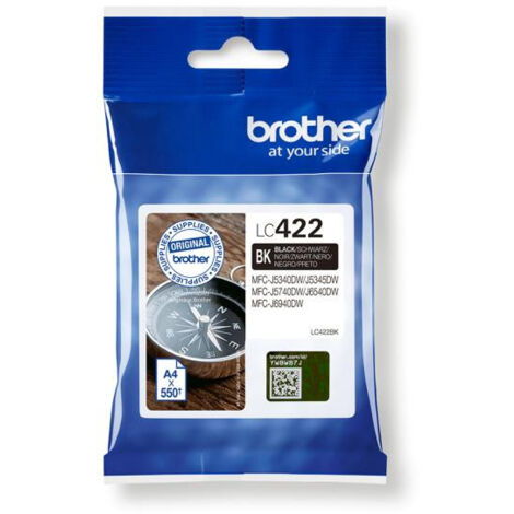 Cartouche LC422BK - BROTHER - Noir 550 p - Pour Business Smart MFC-J5340DW, MFC-J5345DW, MFC-J5740DW, MFC-J6540DW et MFC-J6940DW (1/5)