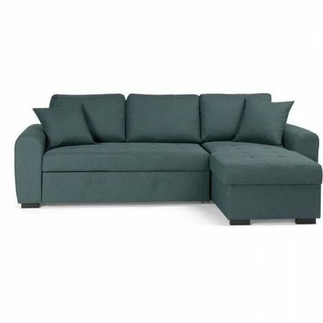 Canapé d'angle convertible réversible 4 places - Tissu Vert - L 244 x P 151 x H 90 - HAMILTON - Fabriqué en Ukraine (1/5)