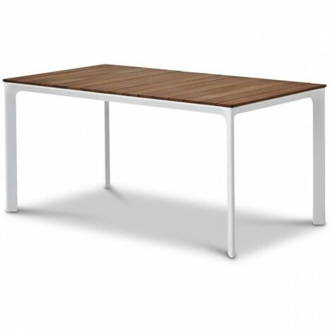 Table de jardin extensible aluminium blanc 160/80x80 cm et