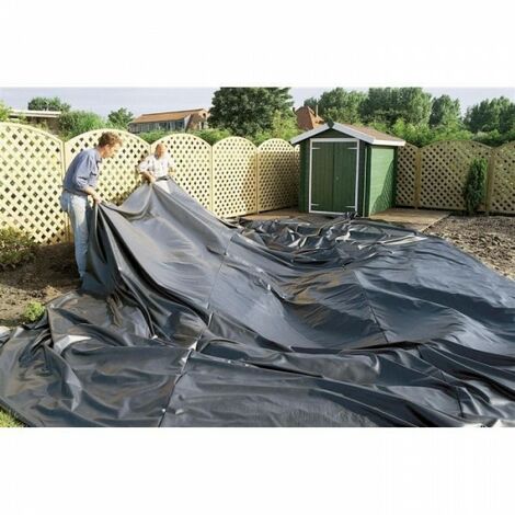 Liner de bassin en PVC 6 m x 6 m 0,5 mm noir, bâche pour le bassin de  jardin