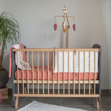 Beeloom - Mobile Montessori pour berceau de bébé en feutre et bois, motif  nuages et arc-en