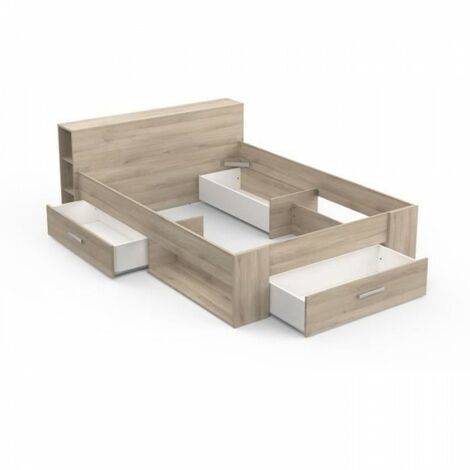 DEMEYERE Lit adulte 140 x 190 cm - Chene Kronberg - Oxygene (1/5)