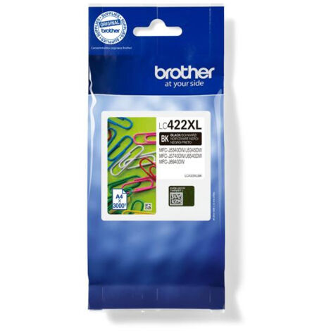 Cartouche LC422XLBK - BROTHER - Noir - 3000p - Pour Business Smart MFC-J5340DW, MFC-J5345DW, MFC-J5740DW, MFC-J6540DW et (1/5)