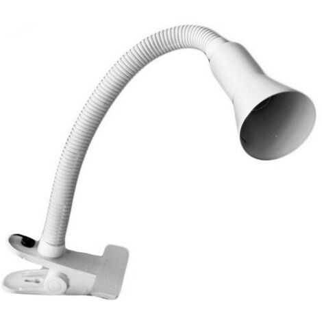 Lampe De Bureau Flexible EDM 32117 - Blanc Métal - 60W E27 - Dimensions 18x53 Cm - Neuf Sous Emballage