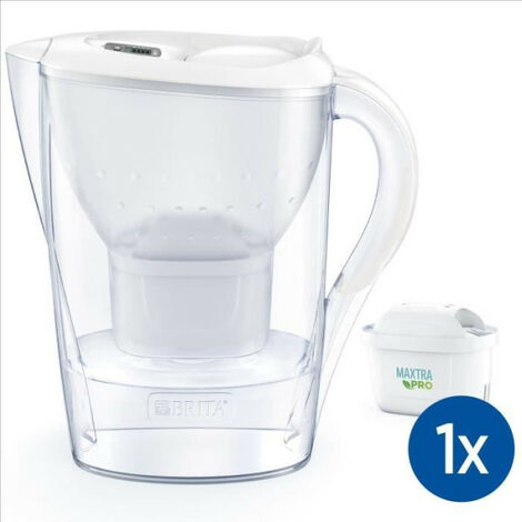 Bouteille et carafe filtrante Brita BRITA Carafe filtrante Marella blanche (2,4L) inclus 1 cartouche filtrante MAXTRA PRO All-in (1/5)