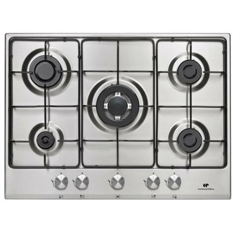 Cuisinière Gaz 4 Feux Table Cuisson Gaz Continental Edison 4 Feux - Verre Noir Encastrement 56x49cm Plaque De Cuisson Gaz 4 Feux