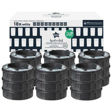 10 Recharges Pour Poubelle à Couches - Film Antibactérien 7 Couches, Anti-odeurs - Compatibles Tommee Tippee, Simplee, Angelcare, Etc.