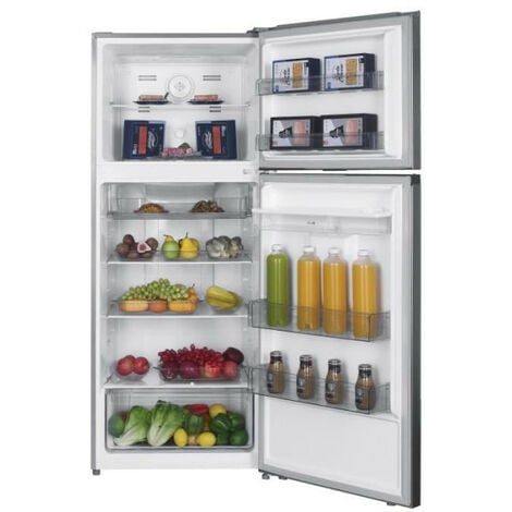 Refrigerateur - Frigo congélateur haut OCEANIC - OCEAF2D206S1 - 206L -  Froid statique - L54 cm x H145 cm - Silver