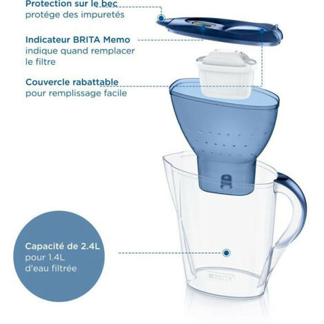 Carafe filtrante Brita Marella cool bleu + 1 cartouche gratuite