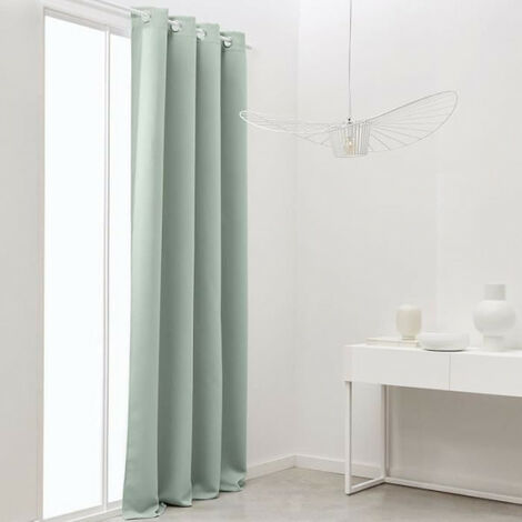 Rideau occultant TODAY a oeillets uni Vert 140x240 cm (1/2)