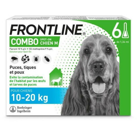 FRONTLINE Combo Chien M - 10 a 20 kg - 6 Pipettes - Puces tiques et poux (1/4)