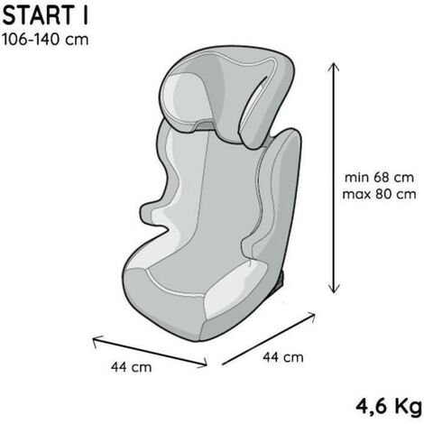 Siège auto isofix NANIA MAX I FIX 76-140 cm R129 –de 3 à 10 ans – Têtière  réglable - Base inclinable - Gris - Fabrication Française - Achat / Vente siège  auto