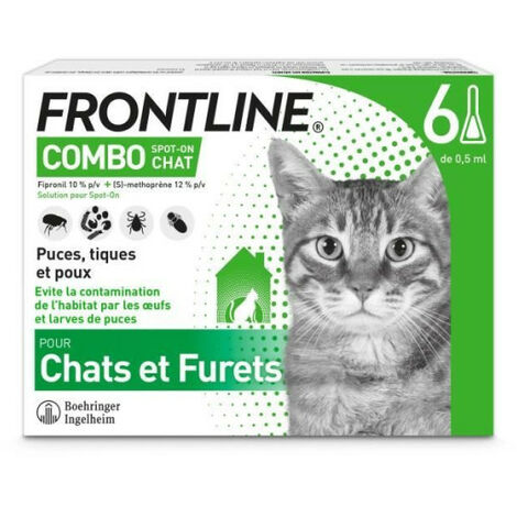 FRONTLINE Combo Chats et Furets - 6 pipettes - Puces tiques et poux