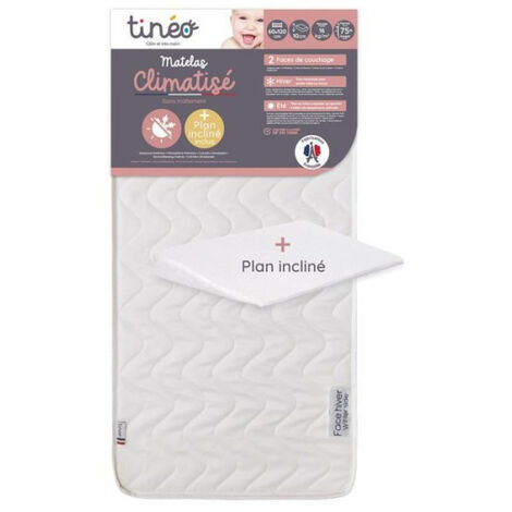 Matelas Climatisé TINEO 60x120 cm - Epaisseur 10 cm - Livre avec un plan incliné 15°