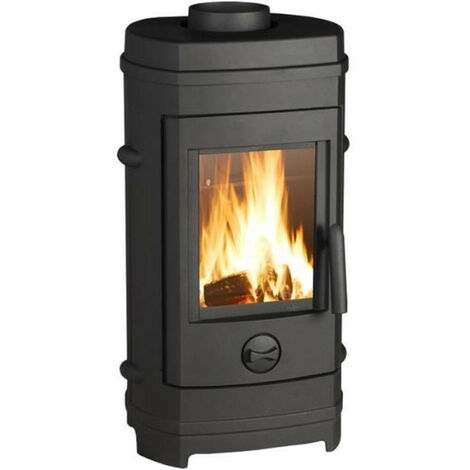 Invicta – Poêle à bois 7 kW – Longueur bûche 33 cm – Fonte 100% – Départ fumées dessus – Flamme Verte 7 étoiles – Efficacité 78%