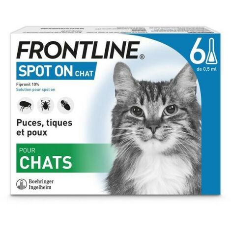 FRONTLINE Spot On Chat 6 pipettes - Puces tiques et poux (1/4)