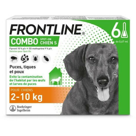 FRONTLINE Combo Chien S - 2 a 10 kg - 6 Pipettes - Puces tiques et poux (1/4)