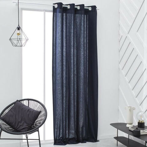 Rideau a oeillets TODAY - 140x240cm - 100% Coton - Navy (1/3)