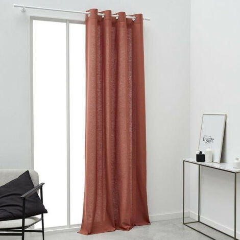Rideau a oeillets TODAY - 140x240cm - 100% Coton - Terracotta (1/3)