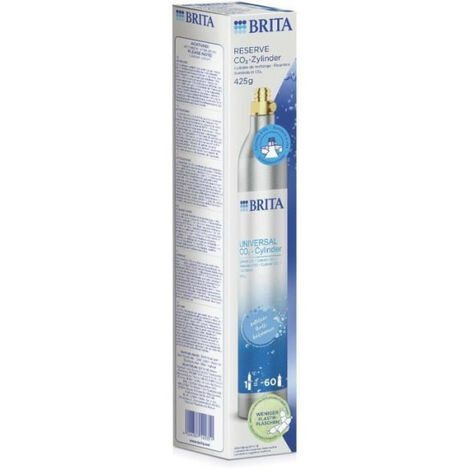 Machine a Soda Cylindre CO2 de réserve BRITA pour machines a eau pétillante - Blanc - Gazéifie jusqu'a 60L d'eau pétillante