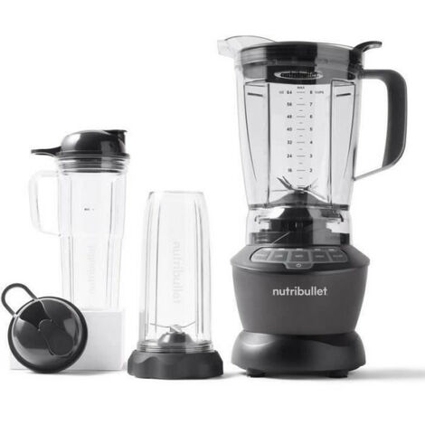 Blender - NUTRIBULLET - NBF500DG - 1200 Watt - Pichet 1.65L - 2 tasses et 2 couvercles de voyage inclus - Noir - Sans BPA