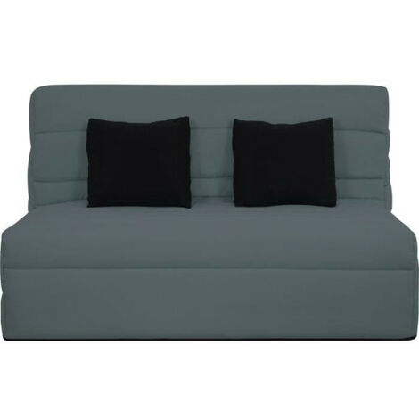 Dunlopillo – Banquette BZ 2 places gris – Matelas Slyde 13 cm mousse polyuréthane HD 28 kg/m3 – Housse 100 % polyester anti-acarien (1/5)