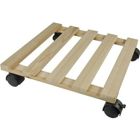 NATURE Tablette a roulettes pour plantes - Sapin - H7,4 x 35 x 35 cm (1/3)