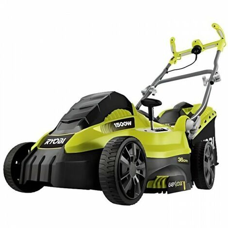 Ryobi – Tondeuse à gazon électrique 1500W – Largeur de coupe 36cm – 5 hauteurs de coupe – Fonction mulching – Pour jardins jusqu'à 600m²