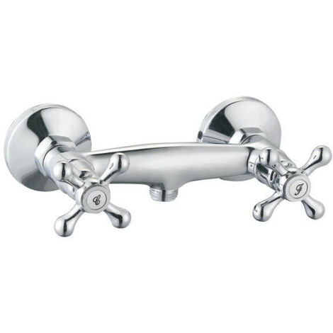 Robinet mélangeur mécanique douche Beverley - ROUSSEAU - Style rétro - Tete céramique - Laiton - Chromé (1/2)