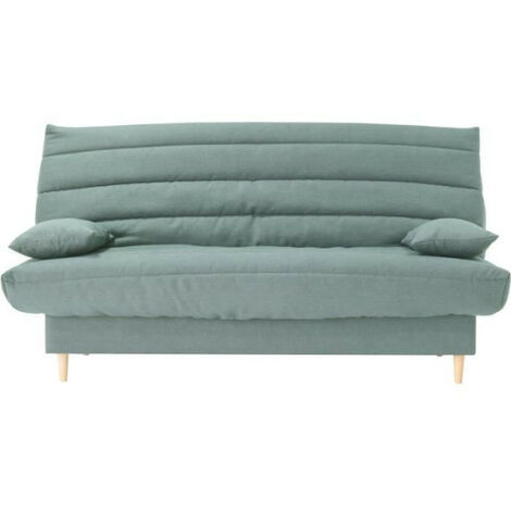 Clic clac 3 places - vert amande - Couchage 125x190 cm - Avec coussins (1/4)